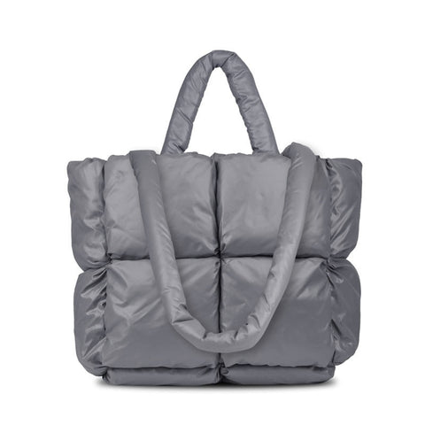 The Laptop puffer tote bag (grey)